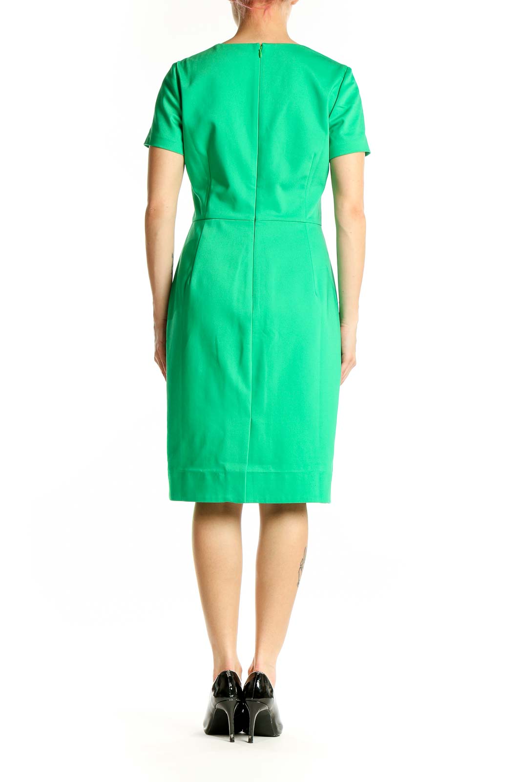 green dress j crew V-neck Cotton Poplin Mini Dress For Women