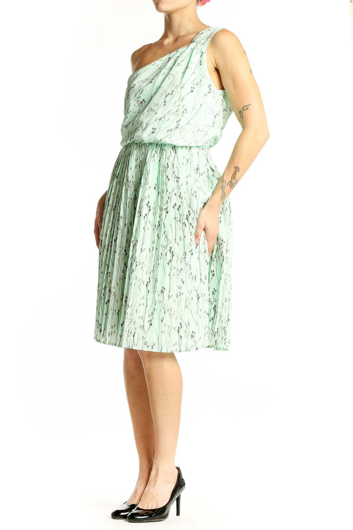 vince camuto green wrap dress Vince Camuto Printed Tie Waist Puff Sleeve Dress - Green Multi