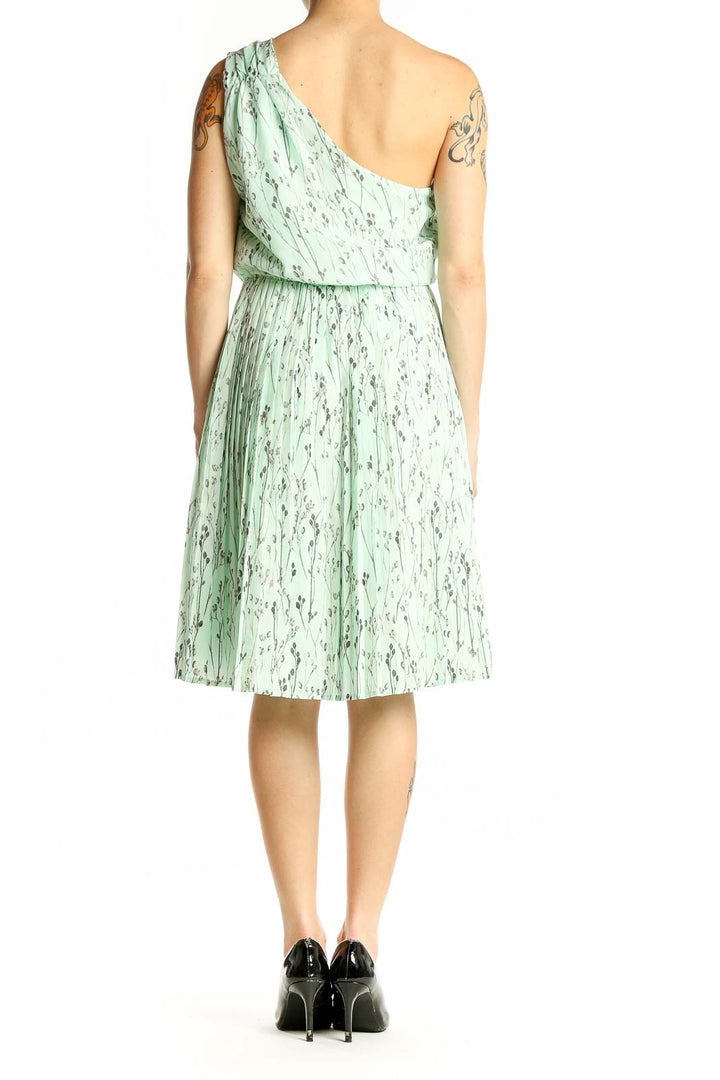 Vince Camuto Mint Green Marbled One-Shoulder Pleated Dress SilkRoll Vince Camuto Mint Green Marbled One-Shoulder Pleated Dress SilkRoll