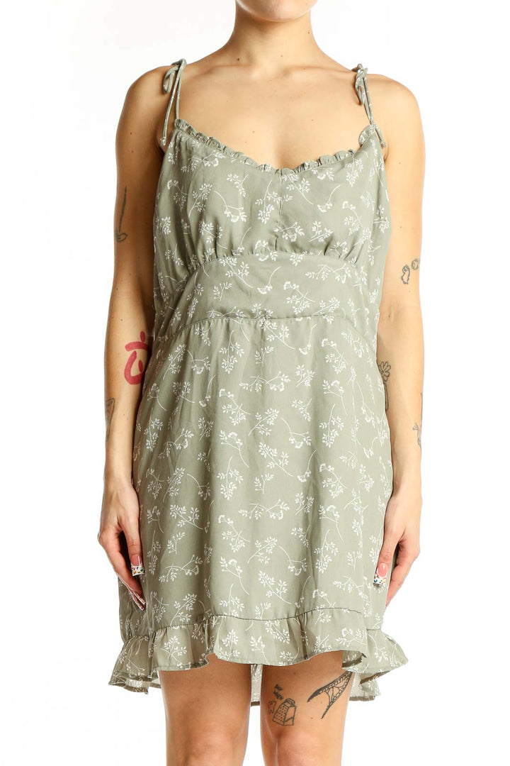 LOFT Sage Green Floral Print Spaghetti Strap Dress | Summer Elegance SilkRoll LOFT Sage Green Floral Print Spaghetti Strap Dress | Summer Elegance SilkRoll