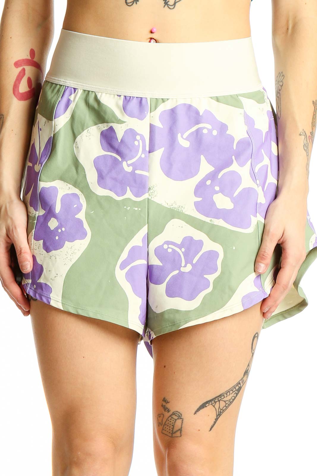 nike floral shorts women's
