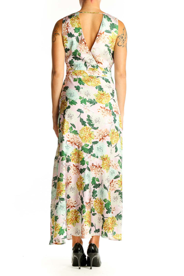Back view of Sam Edelman floral sleeveless maxi dress showing full length