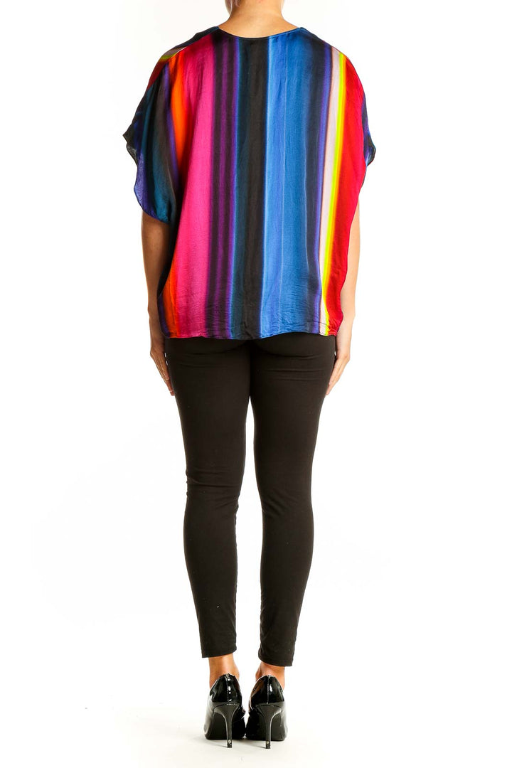 Back view of Paul Smith multicolor striped blouse showing relaxed fit