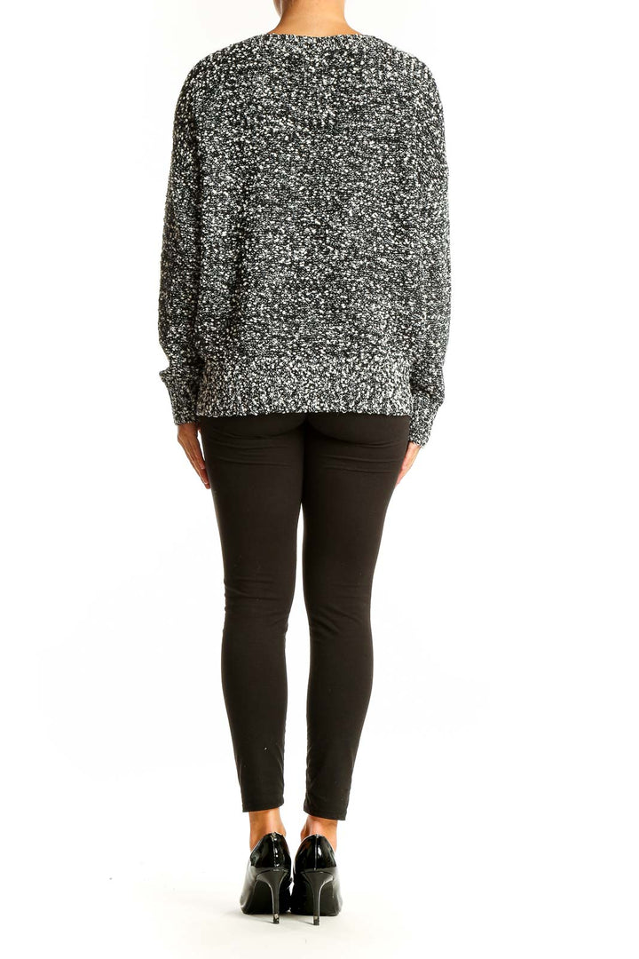 Side view of Charter Club marled knit sweater showing relaxed silhouette
