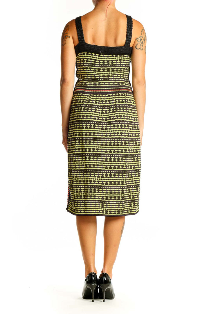 Side view of Missoni multicolor striped knit midi dress