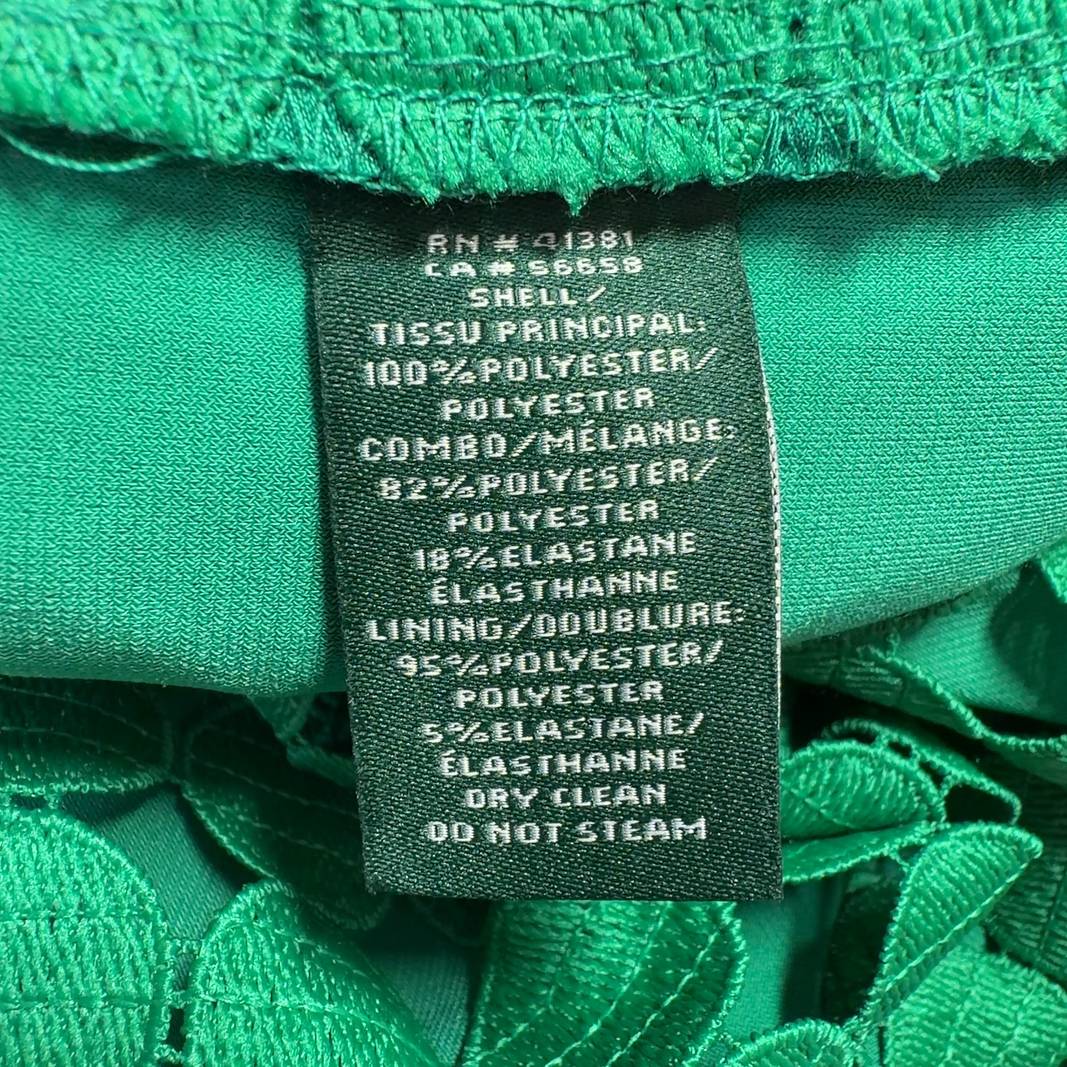 Lauren Ralph Lauren green eyelet lace sleeveless dress back view