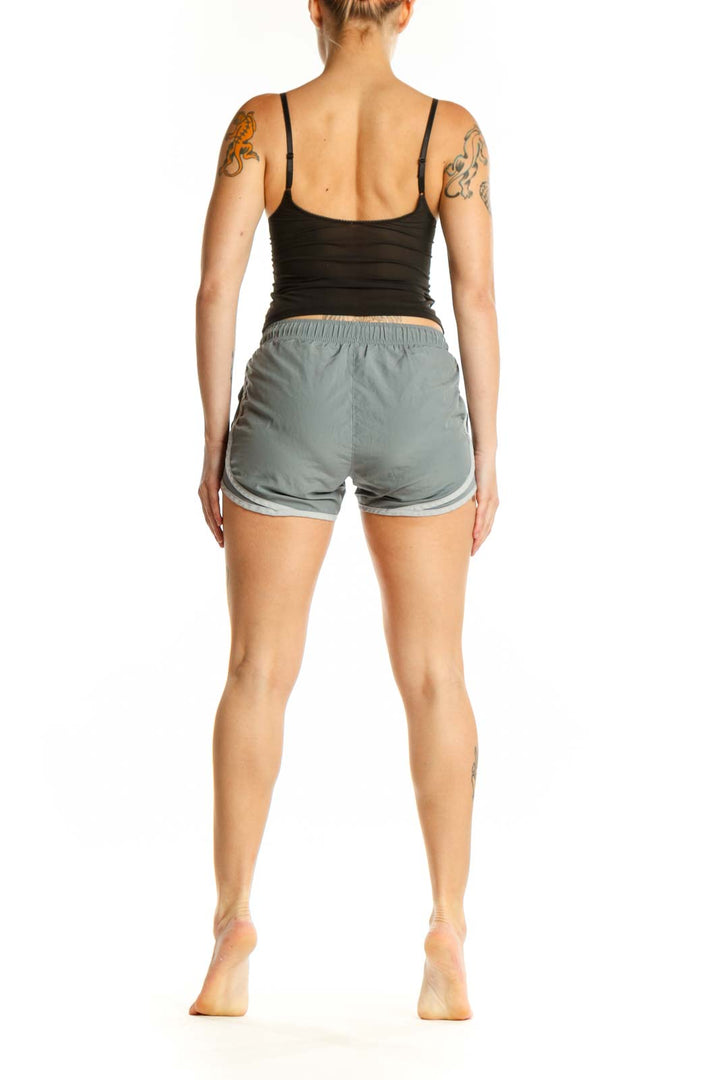 Gray Nike Dri-FIT Athletic Shorts back view showing elastic waistband and fit