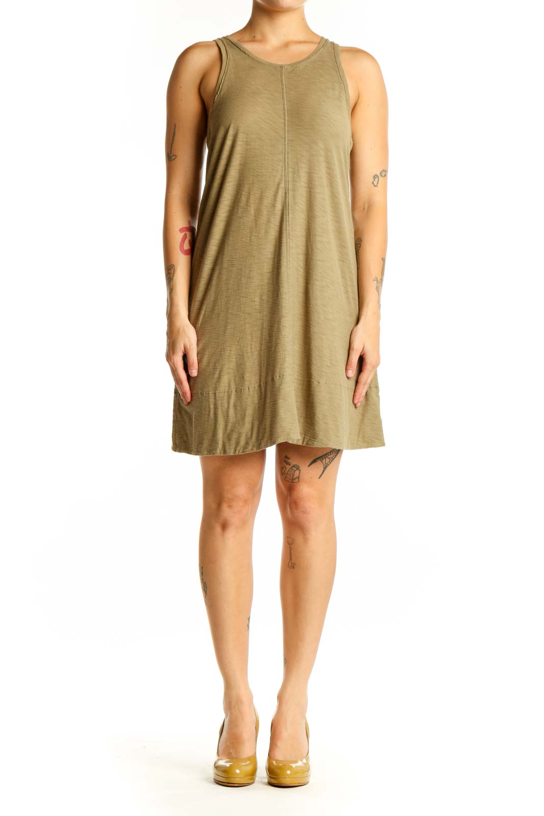 Beige Pima Cotton Tank Dress