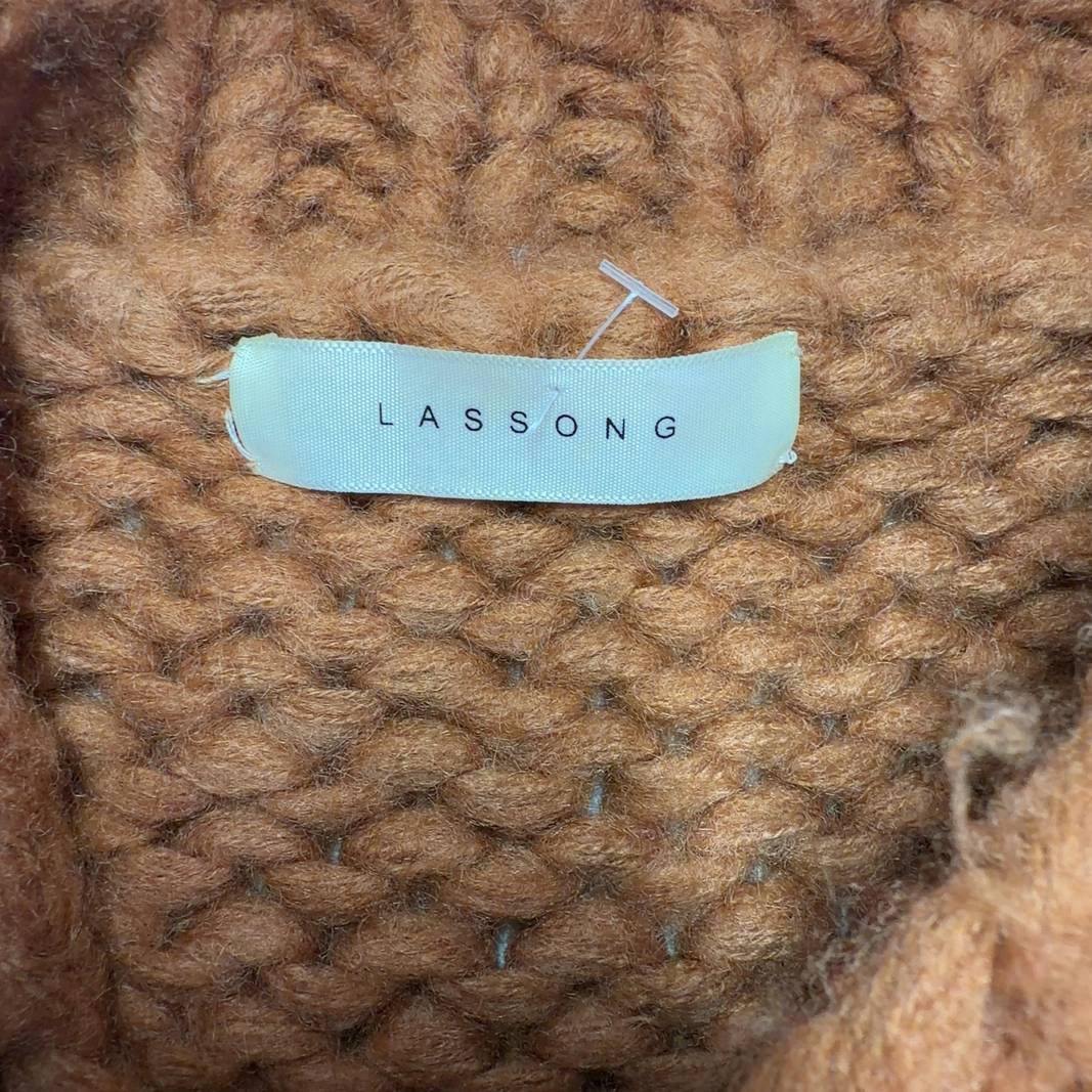 LASSONG multicolor striped knit pullover sweater back view showing bold horizontal stripe pattern and long sleeves