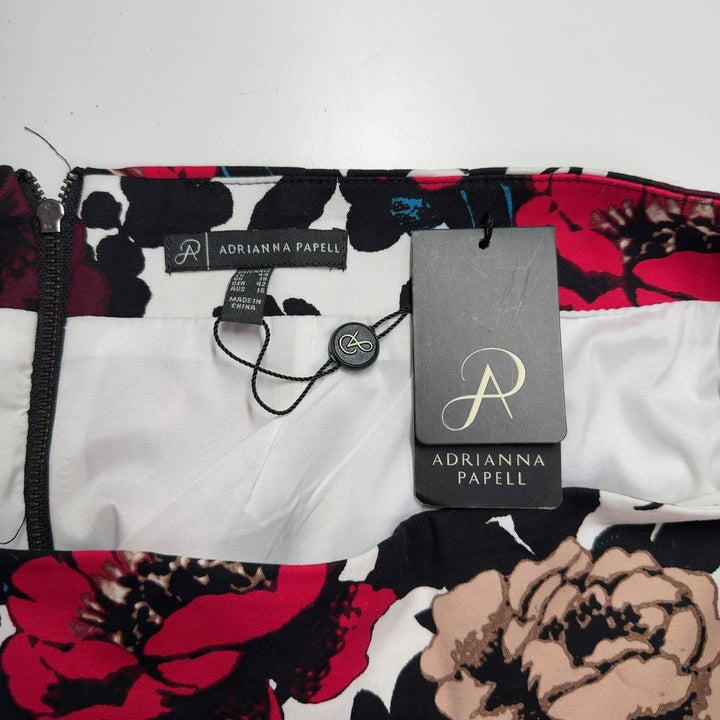 Adrianna Papell multicolor floral pencil skirt back view showing fitted silhouette and knee-length design