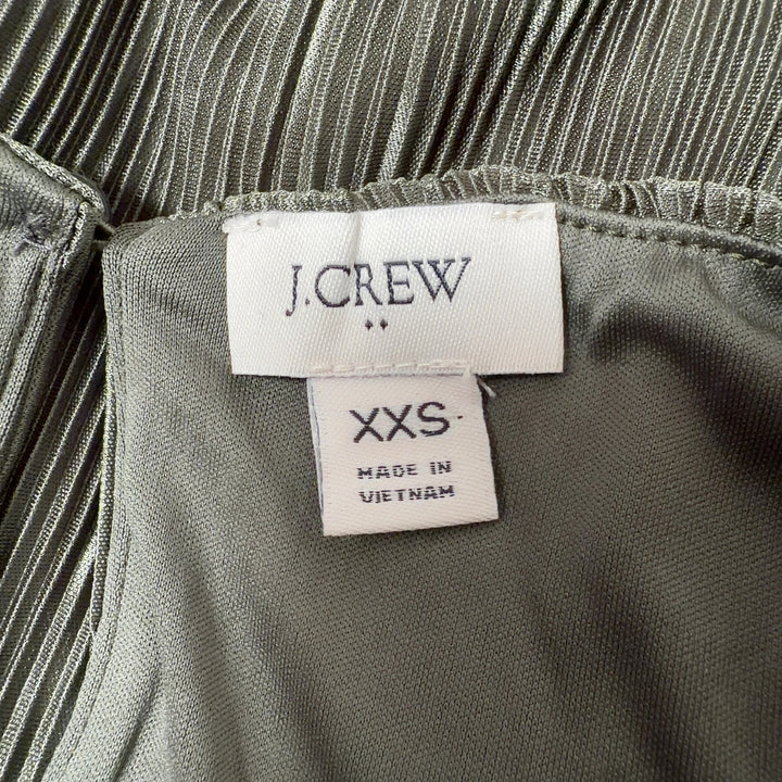 Sage green ribbed sleeveless tank top by J.Crew, back view showing fitted silhouette