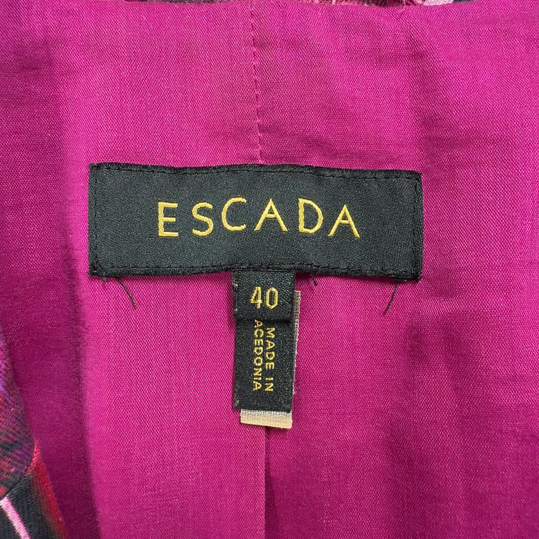 ESCADA multicolor abstract blazer jacket back view showing abstract print design