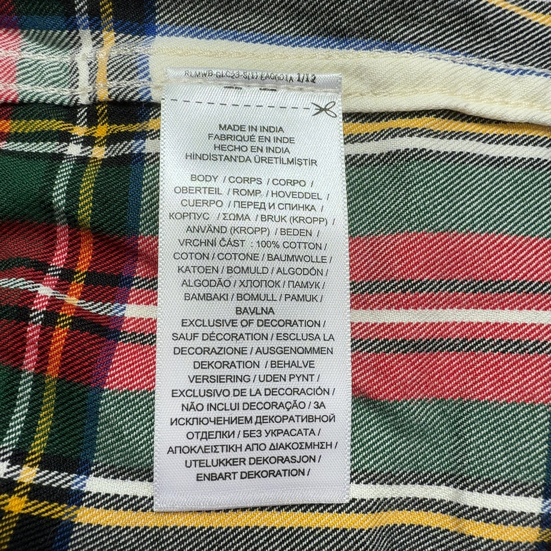 Lauren Ralph Lauren red tartan plaid shirt back view, showing relaxed fit and classic design