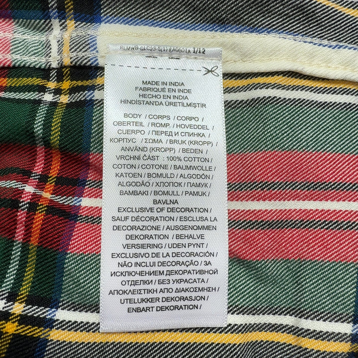 Lauren Ralph Lauren red tartan plaid shirt back view, showing relaxed fit and classic design