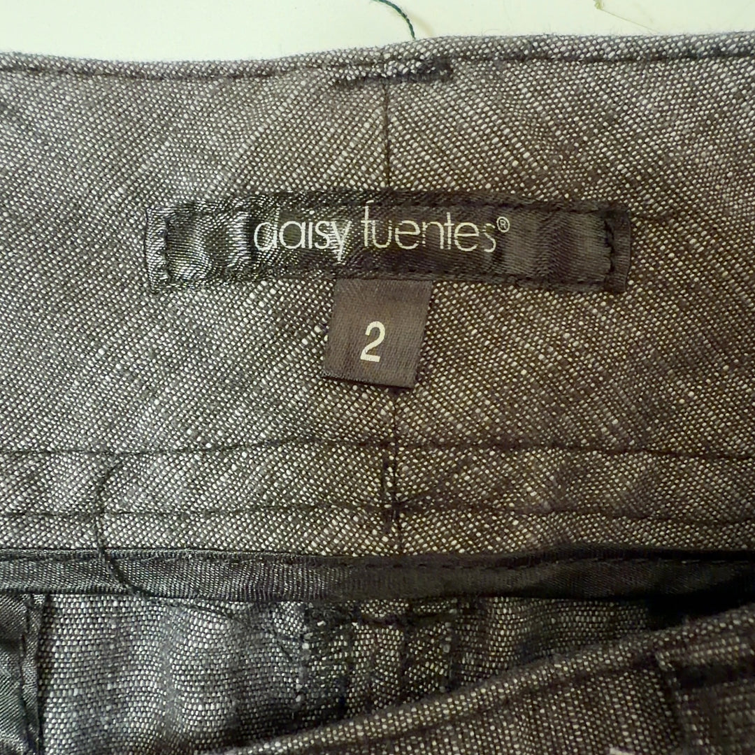 Gray denim shorts back view showing flap pockets and classic denim construction