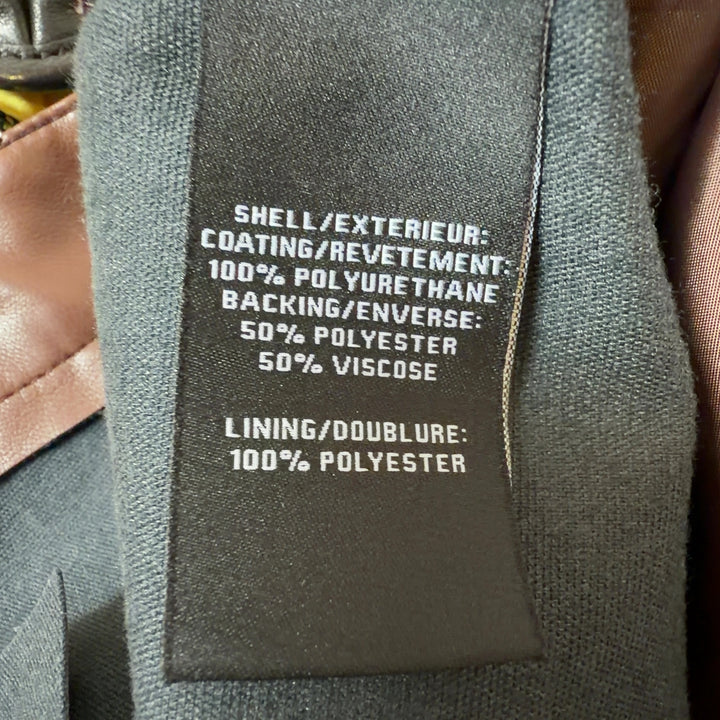 Brown leather straight-leg pants by Bagatelle, back view, showing classic five-pocket design and full-length cut