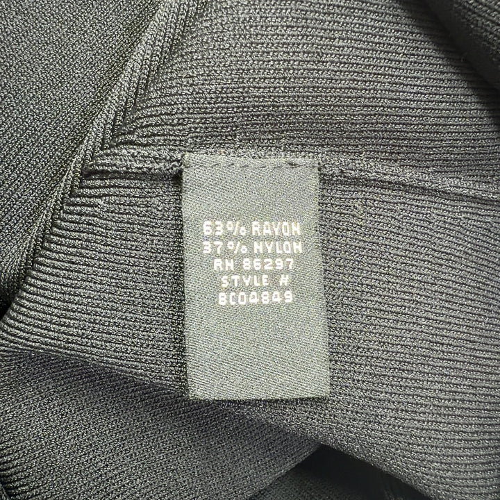 Black midi dress with white trim detailing by BCBG MaxAzria, back view