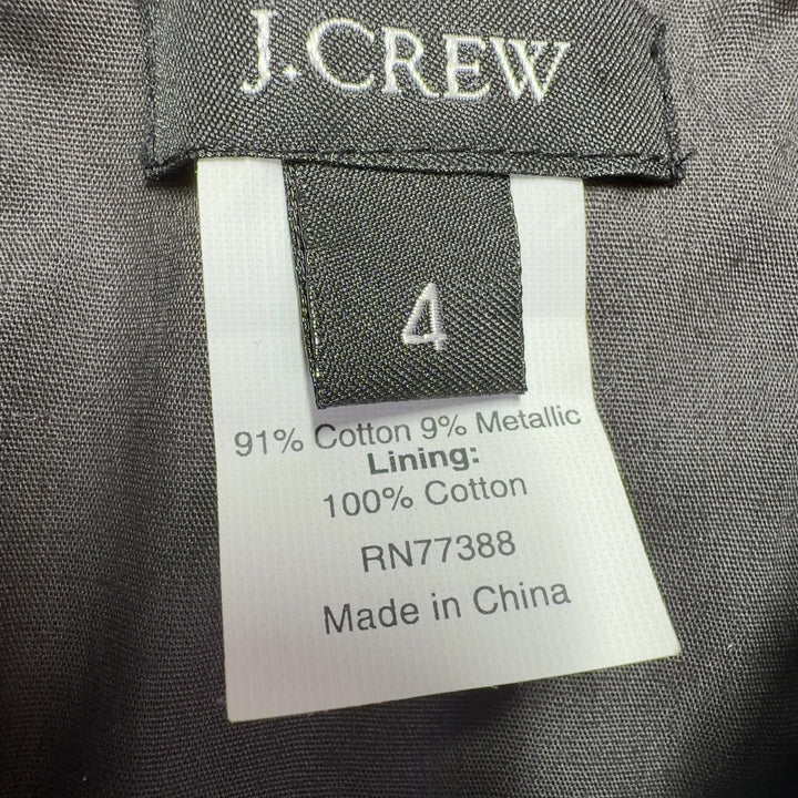 Black strapless J.Crew dress with ruched sweetheart neckline and gathered skirt, back view
