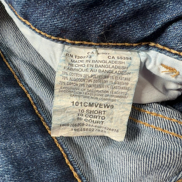 Tag view of blue Lee flare jeans showing classic fit and flared leg silhouette