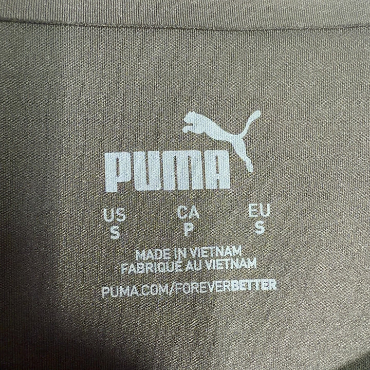 Black Puma athletic tank top back view showing mesh detailing and sleeveless design