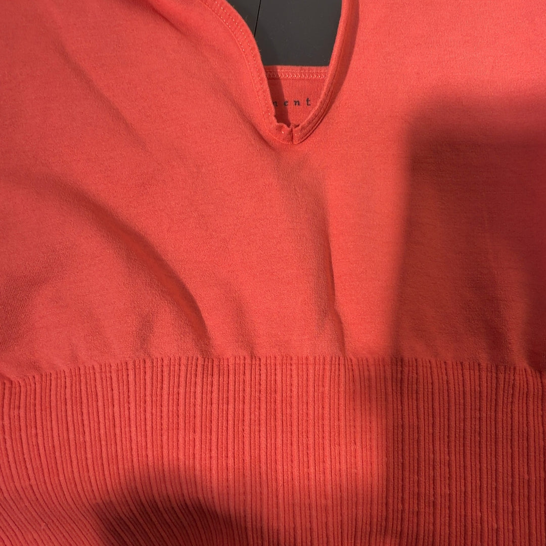 Coral ribbed crop tank top back view showing fitted silhouette and ribbed texture detail