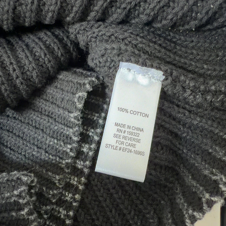 Charcoal ribbed cotton knit top back view showing relaxed fit and vertical ribbed pattern