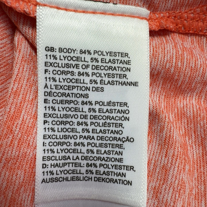 Coral heathered The North Face relaxed fit activewear tee back view on model