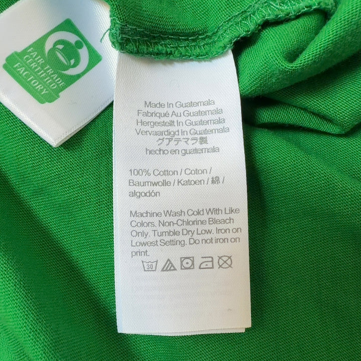 Green J.Crew tennis tournament graphic t-shirt, back view showing relaxed fit