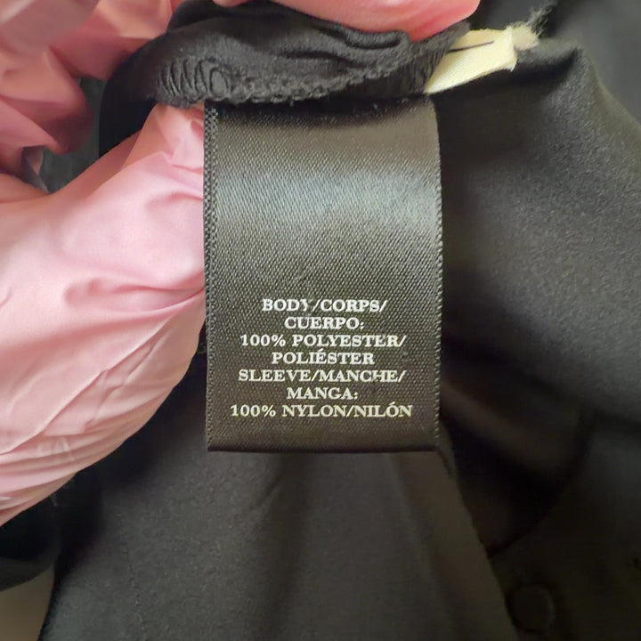 Black Ann Taylor blouse with lace sleeves, back view