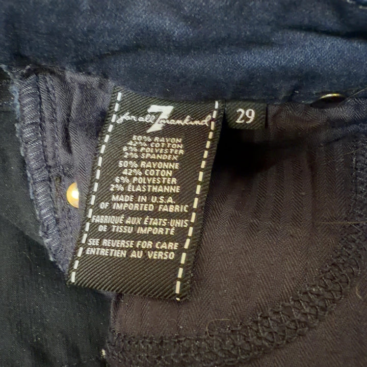 Navy Straight Leg Denim Jeans by 7 For All Mankind - Back View