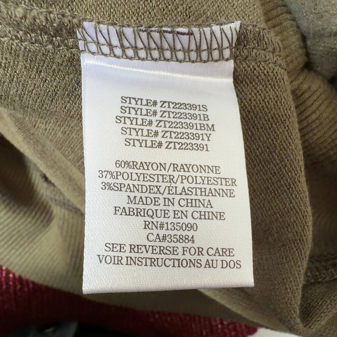 Olive green knit pullover sweatshirt with relaxed fit, back view