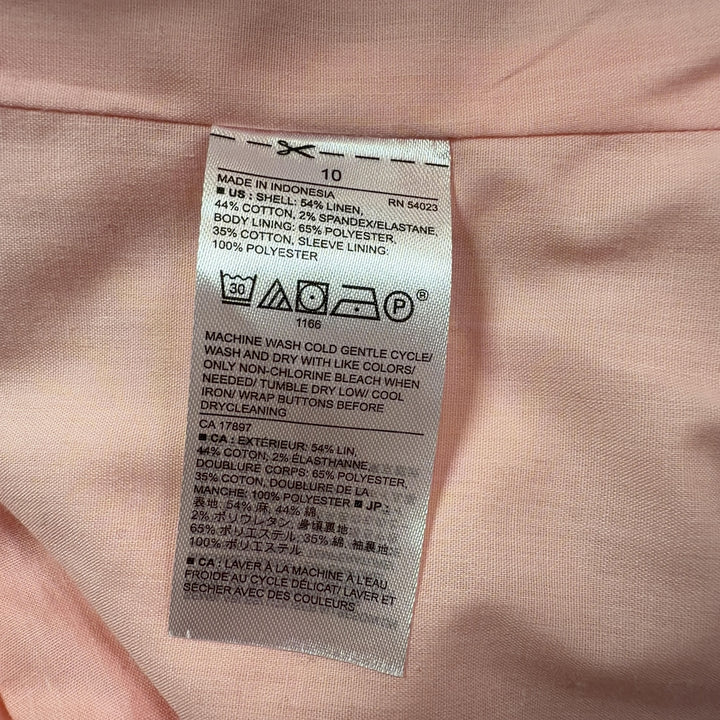 Blush pink Banana Republic blazer back view showing tailored silhouette and fit