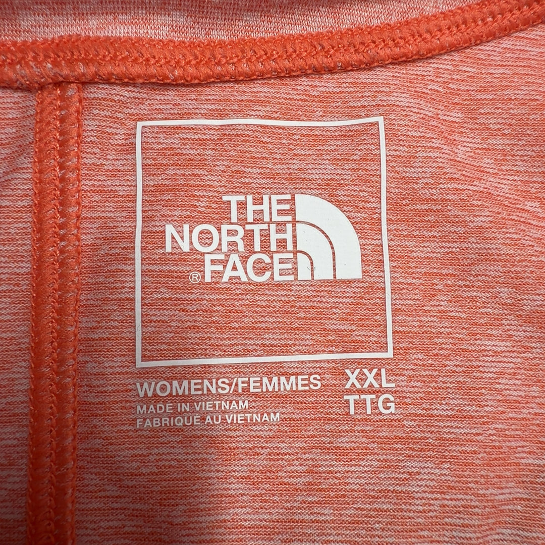 Coral heathered The North Face relaxed fit activewear tee back view on model