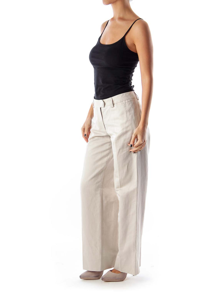 Beige Wide Legs Pants