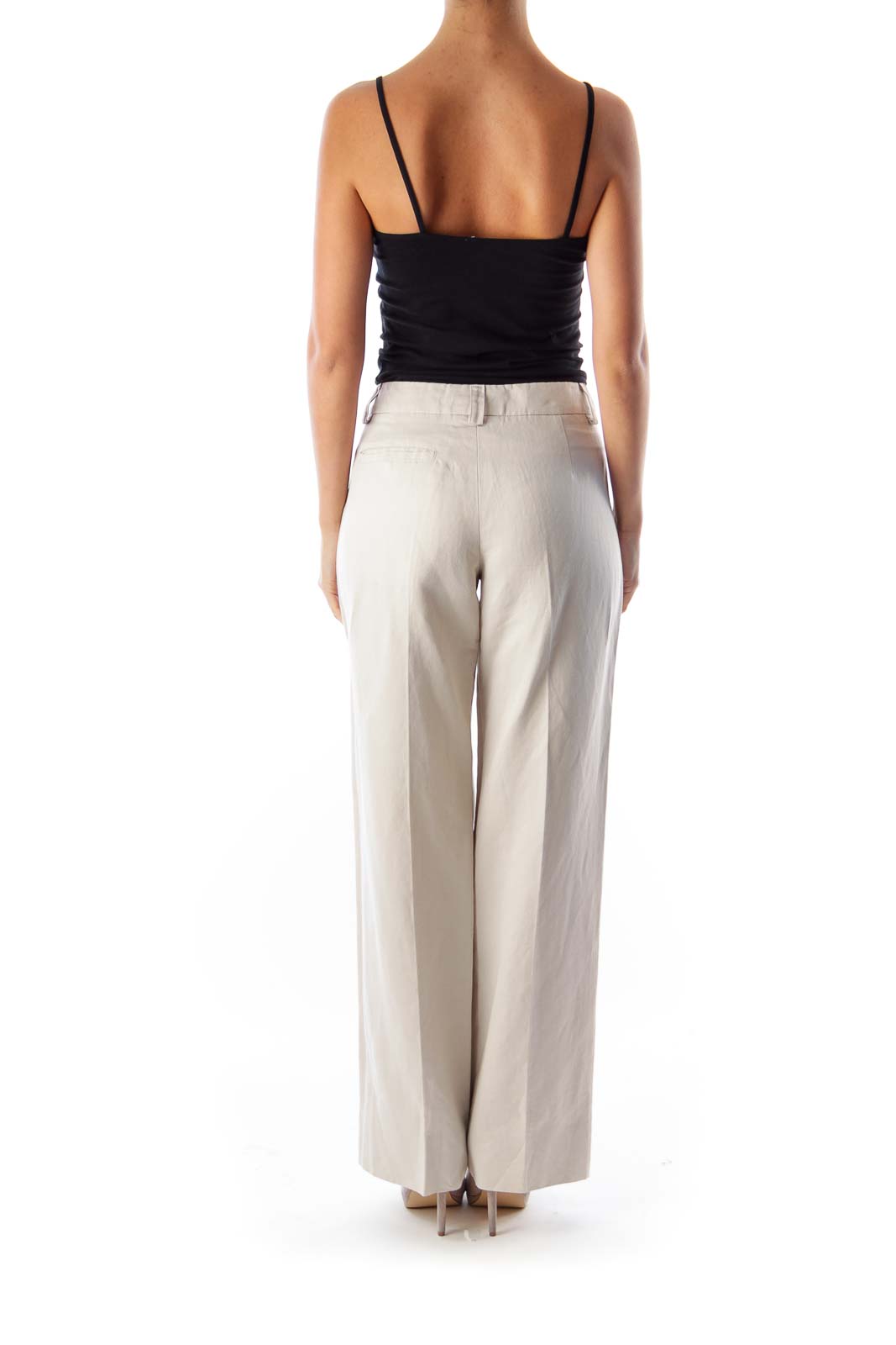 Beige Wide Legs Pants