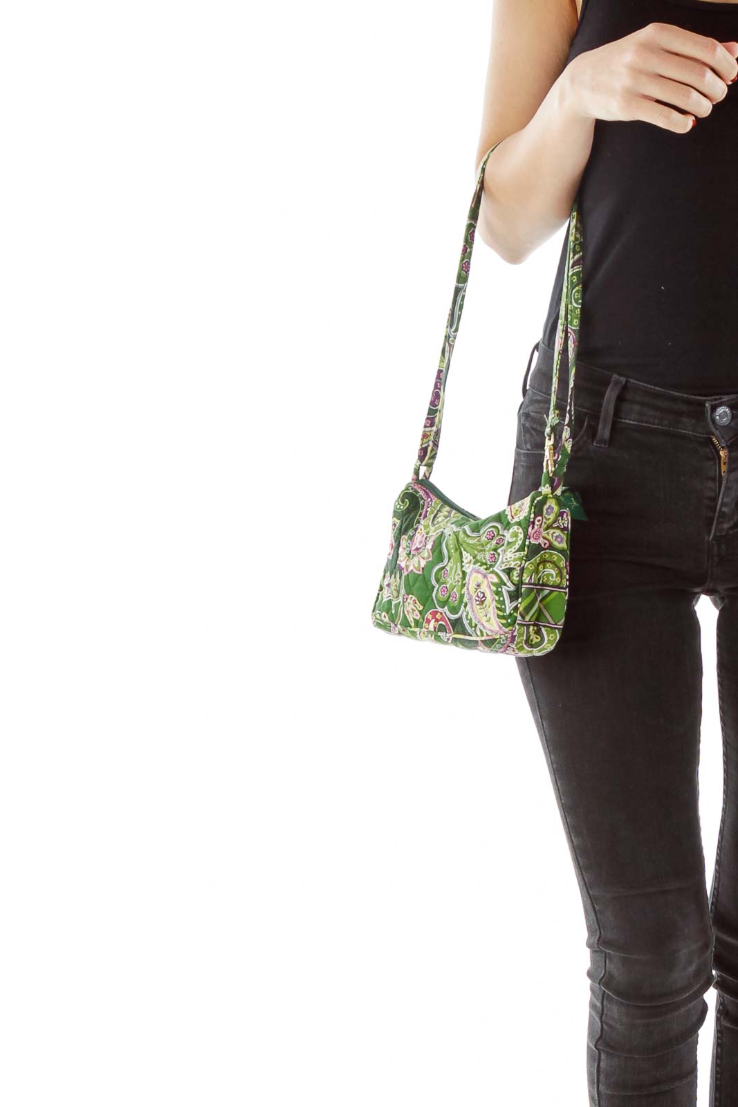 Green Paisley Crossbody Bag