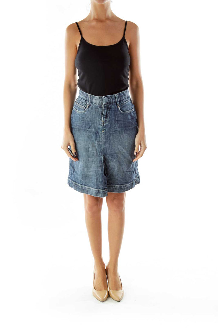 Blue Denim Pencil Skirt