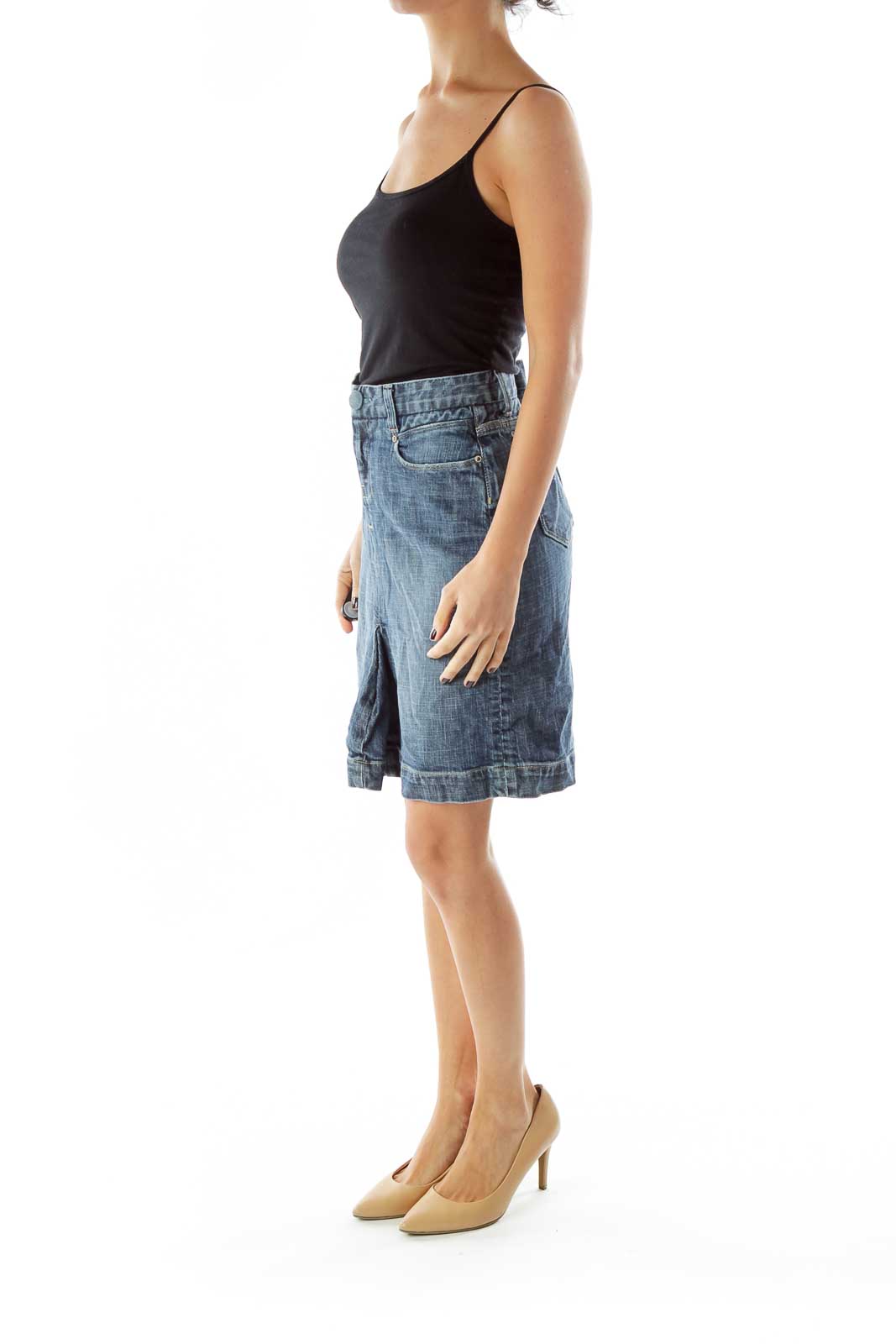 Blue Denim Pencil Skirt