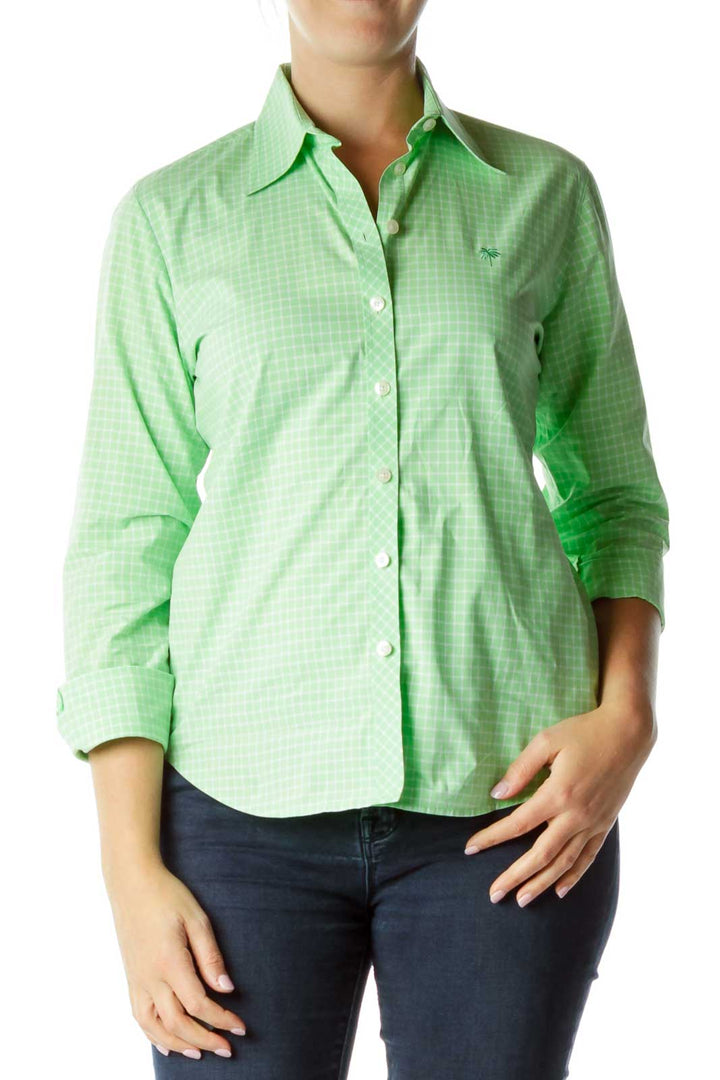 Green White Plaid Shirt