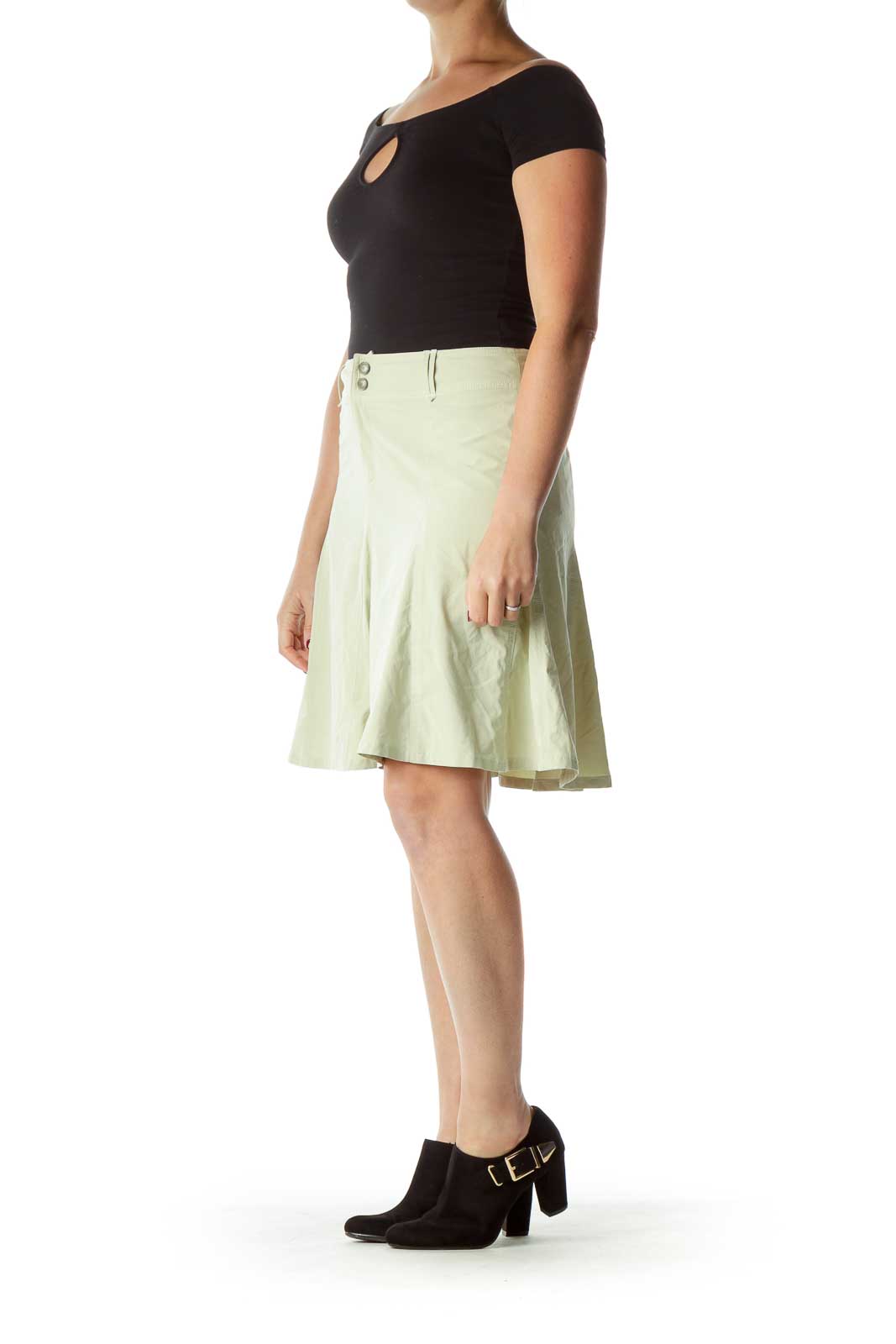 Green Walking A-Line Skirt