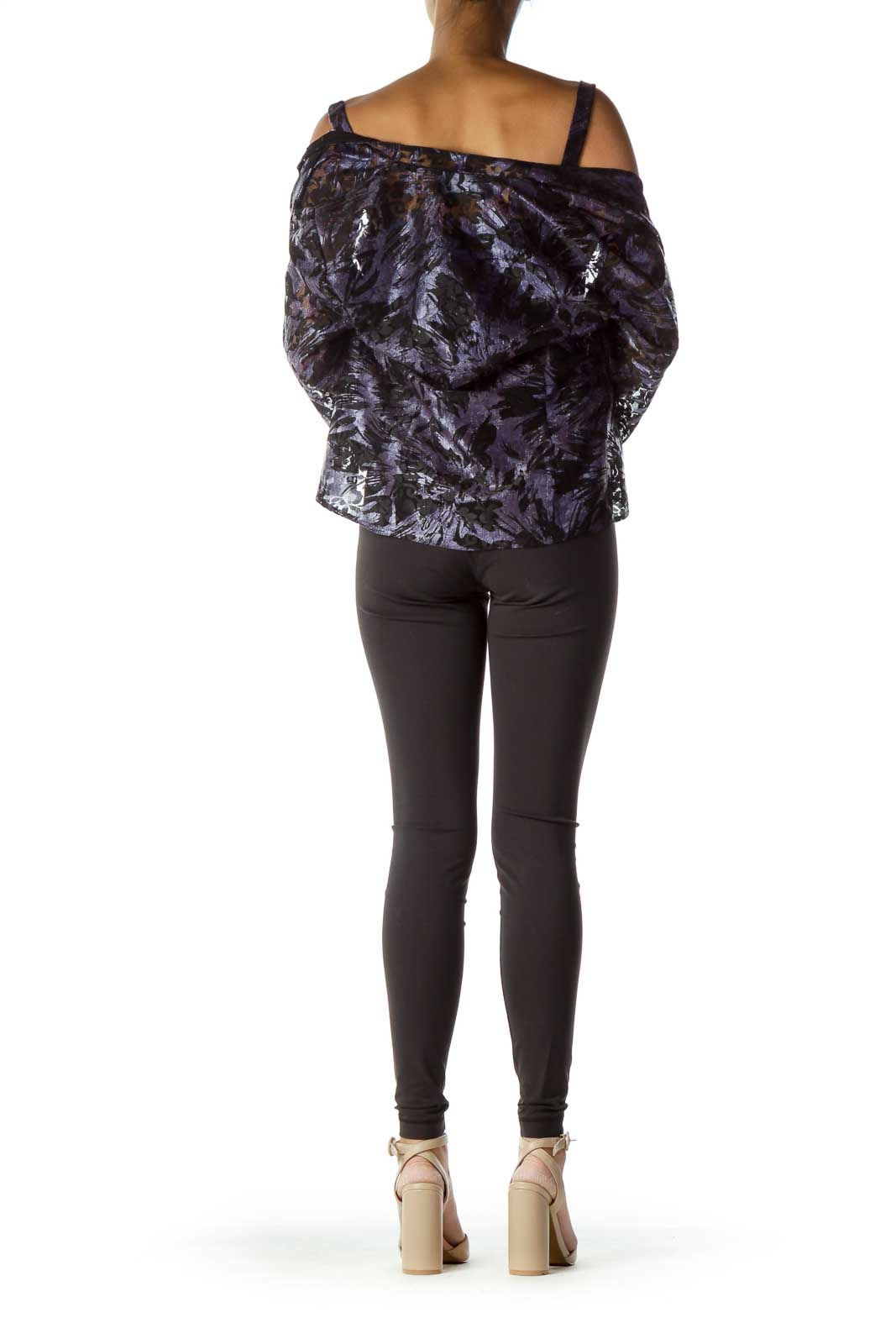 Purple Black Lace Shimmer Tank Top w/ Cropped Jacket