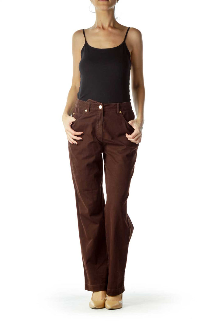 Brown Straight Leg Pants