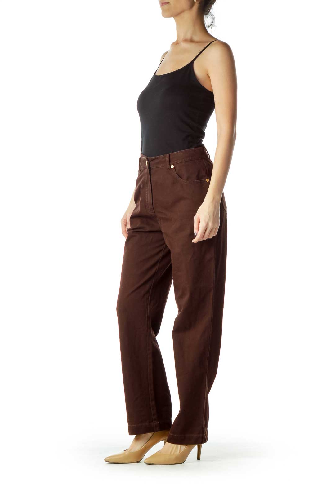 Brown Straight Leg Pants