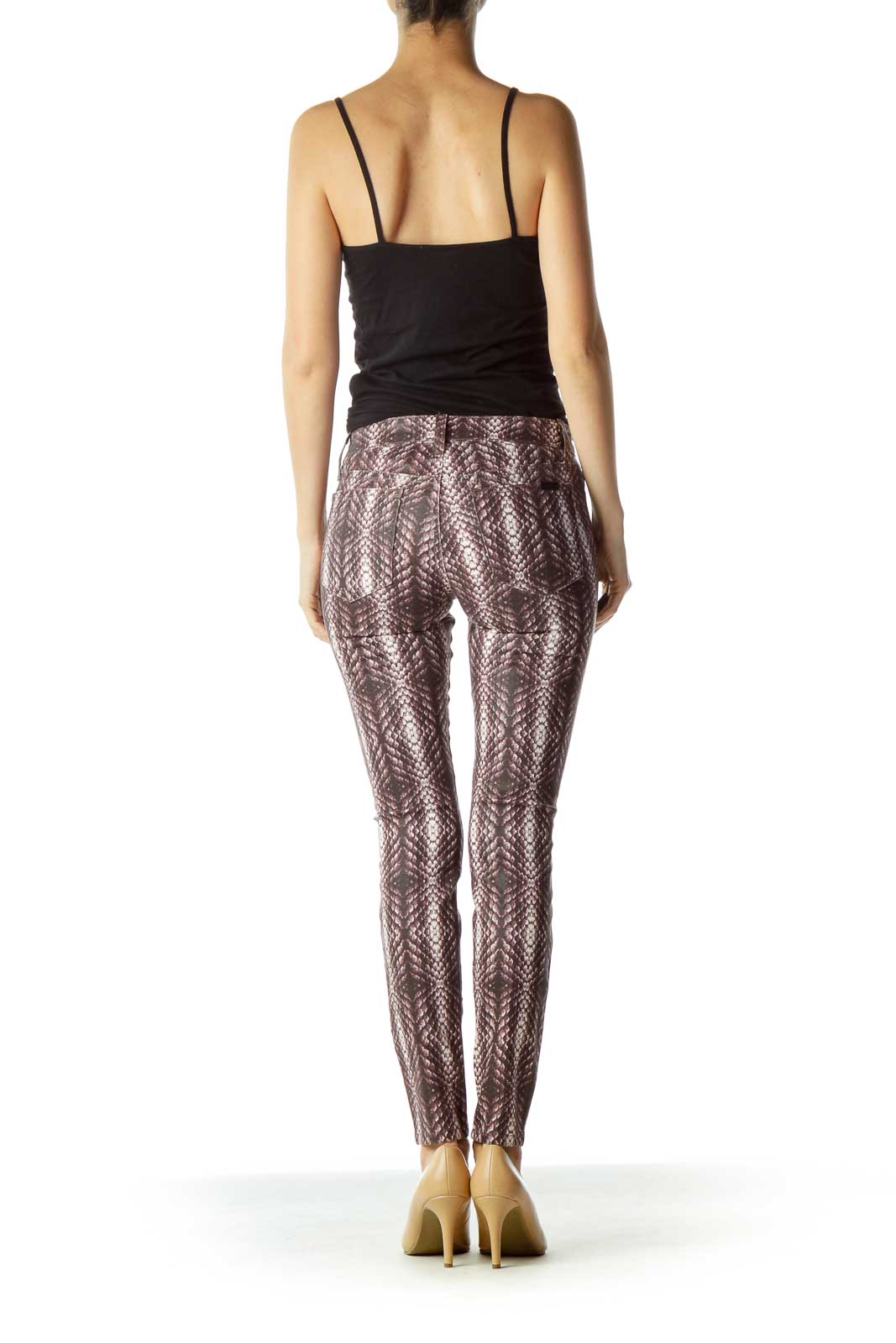 Purple White Snake Skin Skinny Jeans