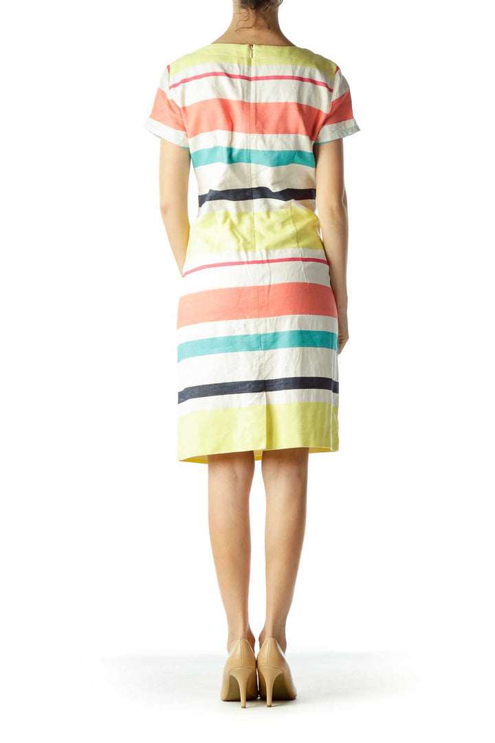 Multicolor Striped Day Shift Dress