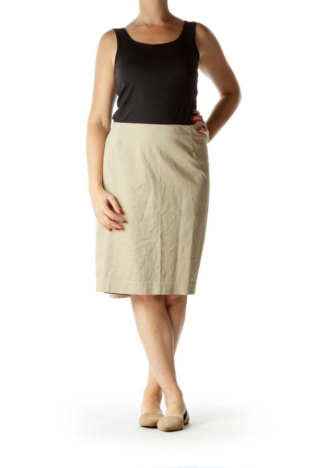 Beige Pencil Skirt