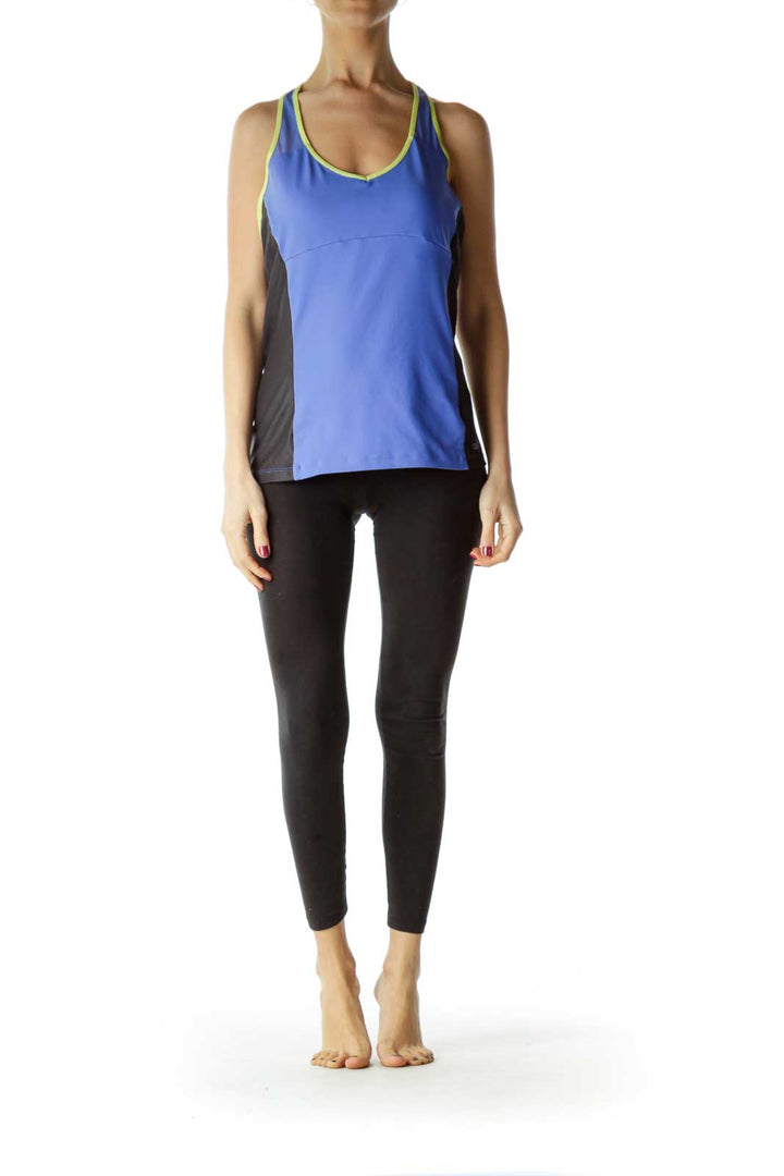 Blue Black Yoga Tank