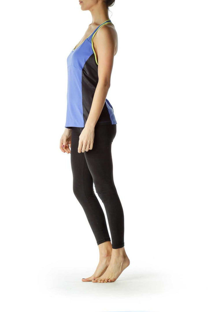 Blue Black Yoga Tank