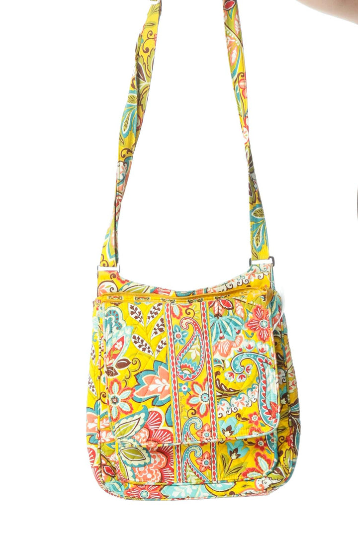 Multicolored Printed Quilted Crossbody Bag