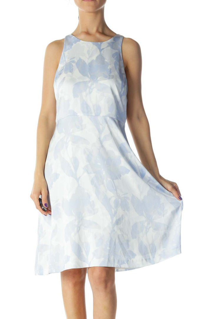 Light Blue Floral Print Day Dress